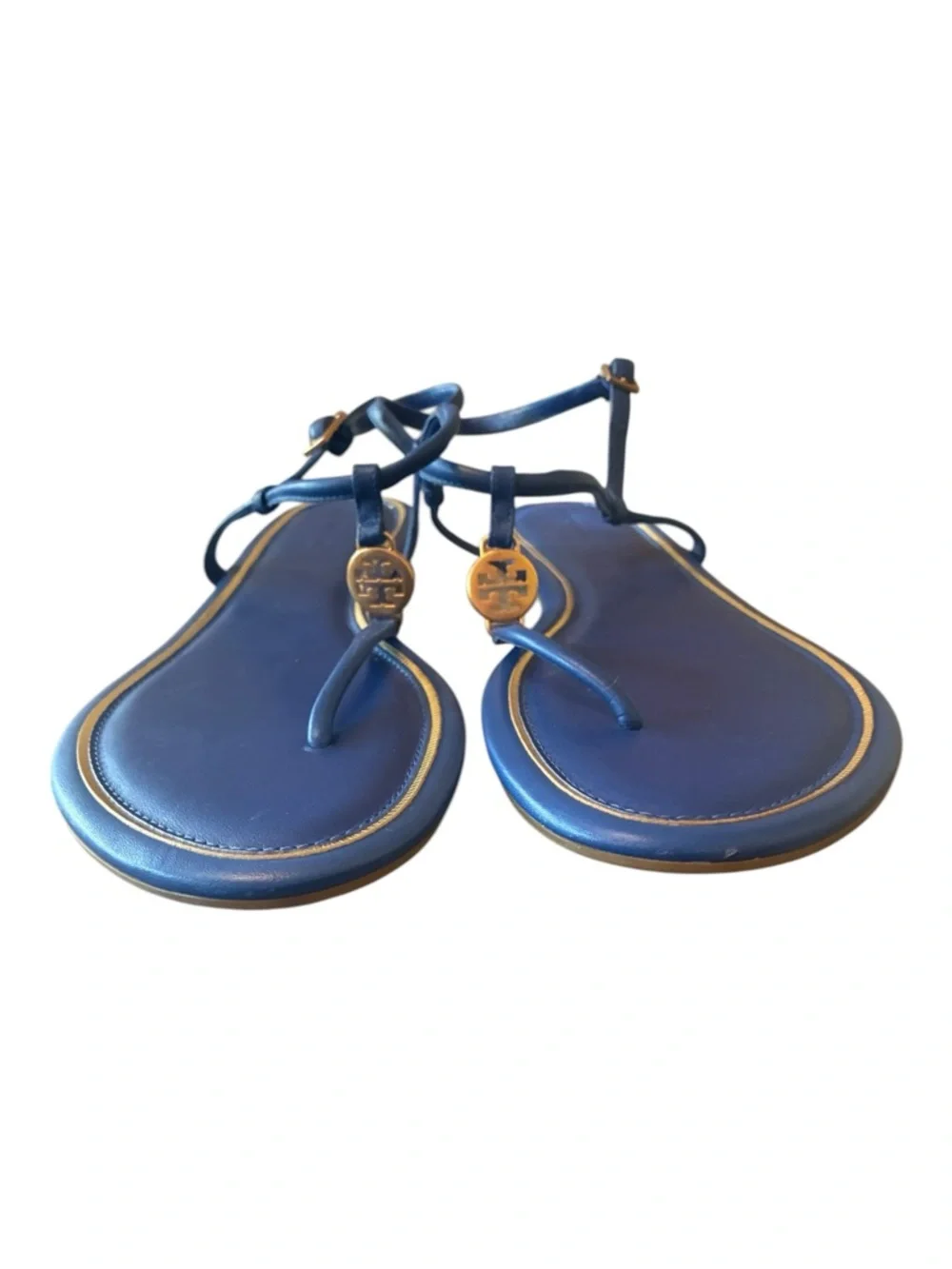 Tory Burch Emmy Flat Thong Sandals - Nautical Blue (Size 11M)